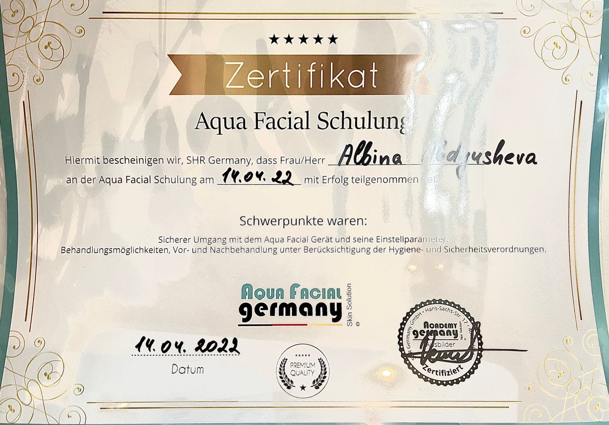 Zertifikat 25 von PROMI Kosmetikstudio
