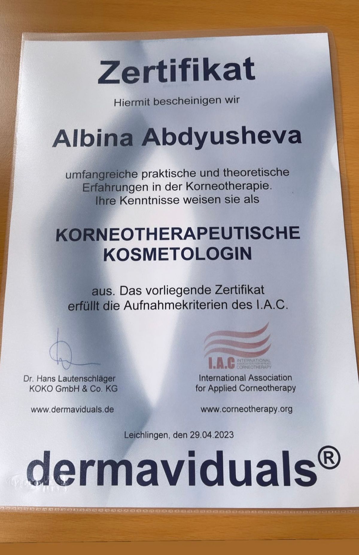 Zertifikat 32 von PROMI Kosmetikstudio