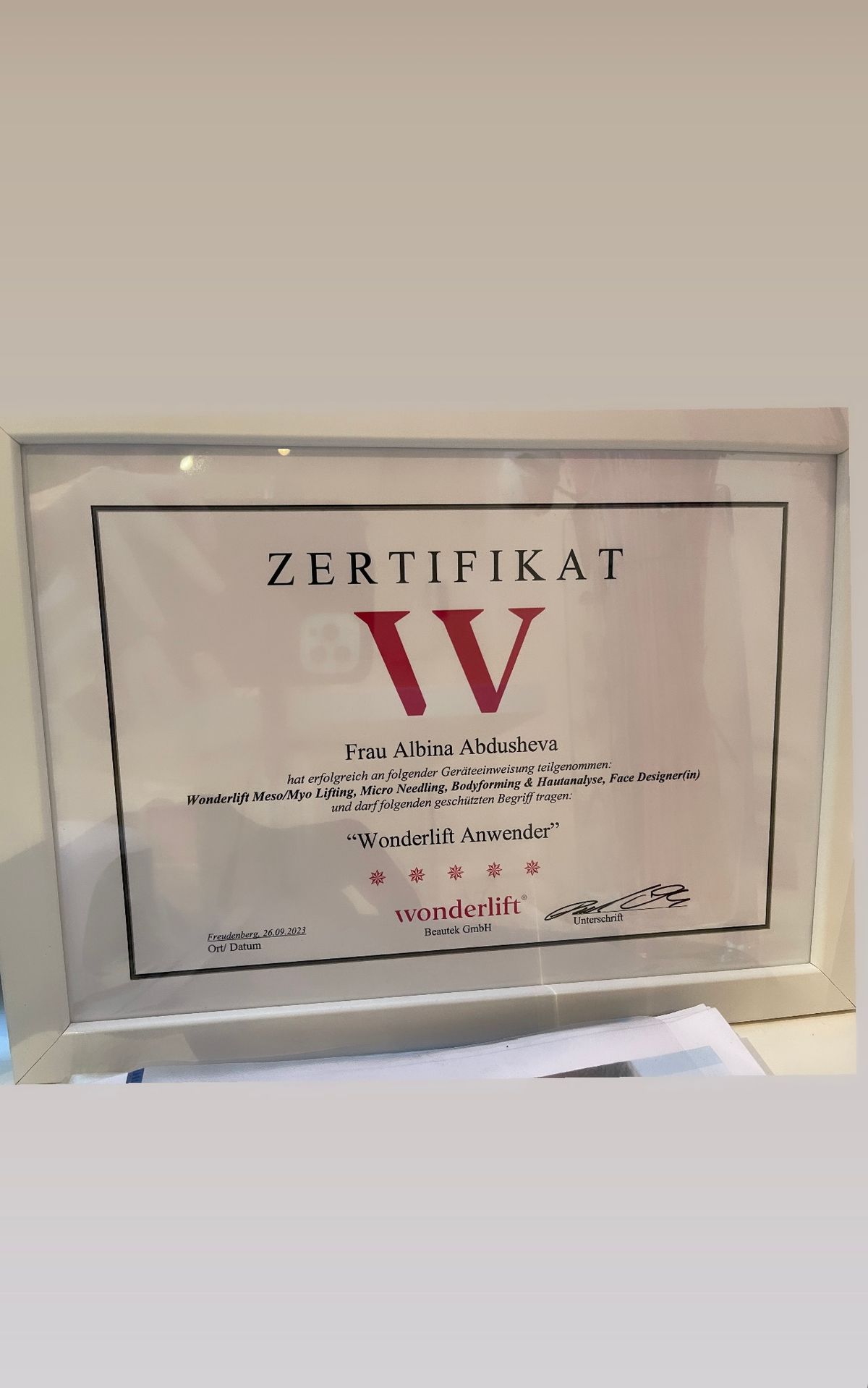 Zertifikat 34 von PROMI Kosmetikstudio